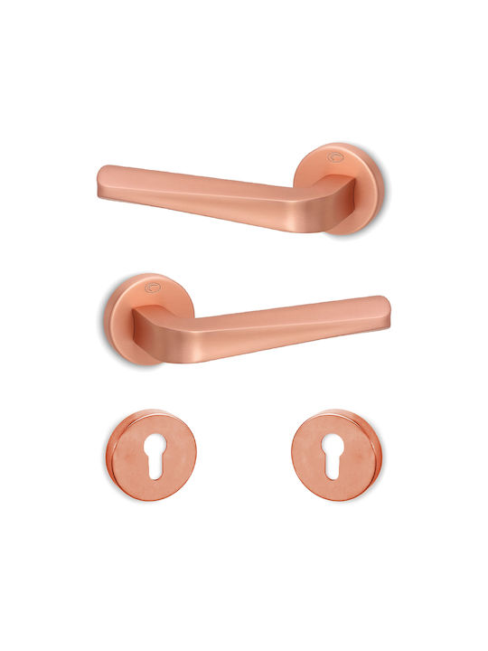 Convex Hebel Mittlere Tür mit Rosette Paar mit Rosette Copper