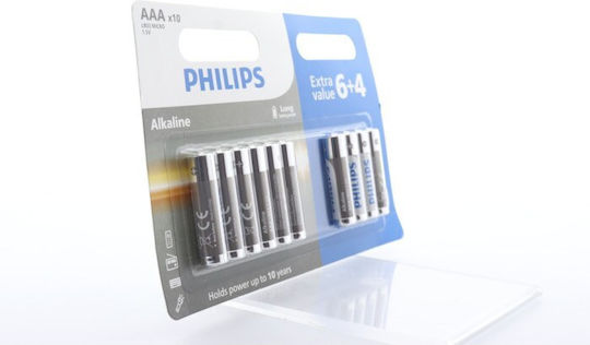 Алкални Батерии Philips AAA 6+4 Броя
