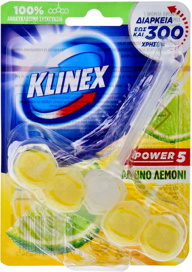 Klinex Power 5 Block Λεκάνης με Άρωμα Πράσινο Λεμόνι 55gr