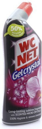 Wc Net Crystal Gel Καθαρισμού Λεκάνης με Άρωμα Pink Flowers 750ml