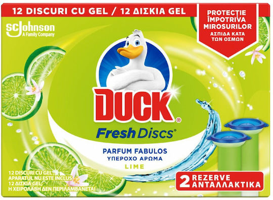 Duck Fresh Discs Block Λεκάνης Ανταλλακτικό με Άρωμα Lime 12 tabs