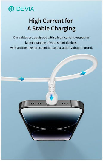 Devia USB-A zu Lightning Kabel 12W Weiß 1m