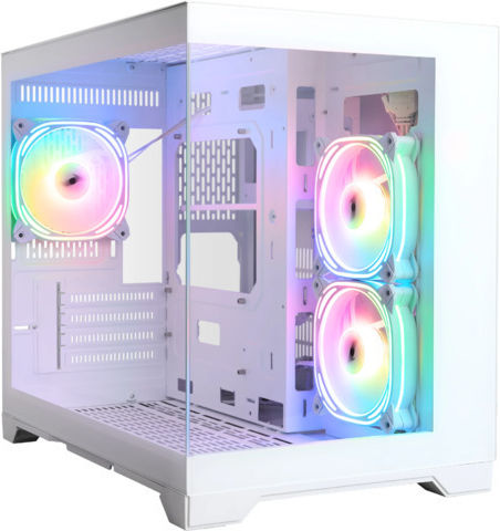 1STPLAYER MV6-TP Gaming Mini Tower Κουτί Υπολογιστή με Πλαϊνό Παράθυρο και ARGB Φωτισμό Λευκό