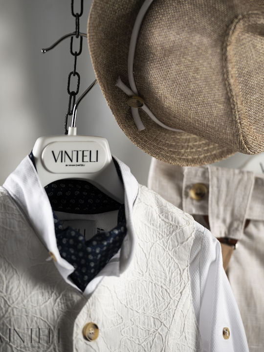 Vinteli Baptism Suit with Vest for Boys Ecru