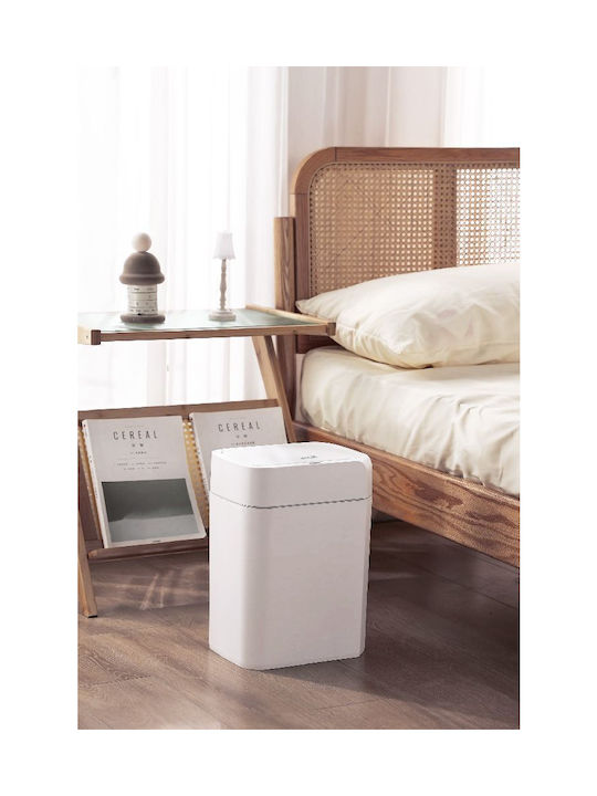 Basic Home Κάδος Απορριμμάτων Πλαστικός με Φωτοκύτταρο Λευκός 12lt