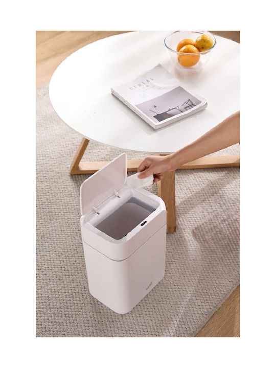 Basic Home Κάδος Απορριμμάτων Πλαστικός με Φωτοκύτταρο Λευκός 12lt