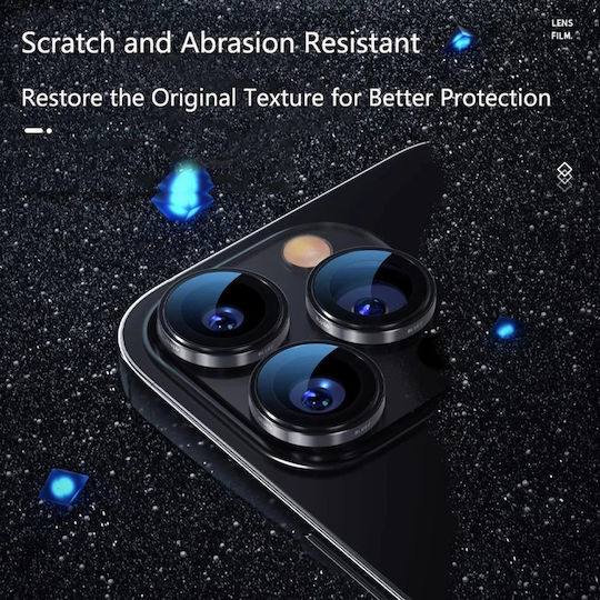 Blueo Lens Glass Προστασία Κάμερας Tempered Glass Γκρι για το iPhone 15 Pro, iPhone 15 Pro Max, iPhone 16 Pro, iPhone 16 Pro Max