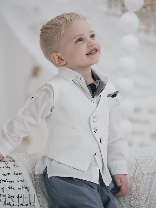 Vinteli Baptism Suit with Vest for Boys White