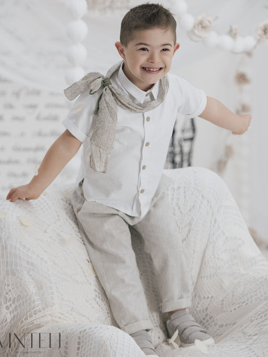 Vinteli Vinteli Baptism Suit with Vest for Boys White