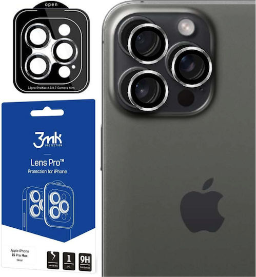 3MK Camera Protection Tempered Glass Silver for the iPhone 15 Pro Max