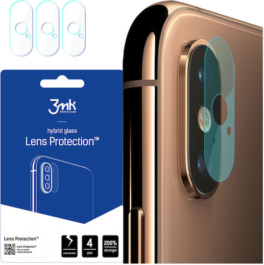 3MK Flexible Glass 4-Pack Kameraschutz Gehärtetes Glas Transparent für das iPhone XS Max