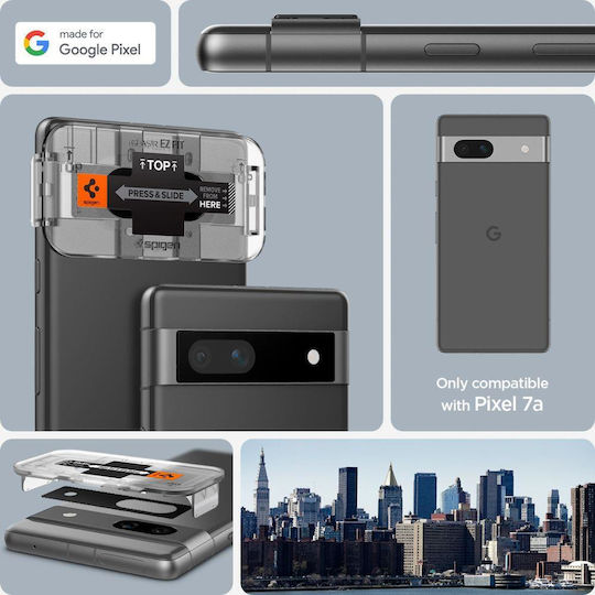 Spigen Glas.tR EZFit Optik Lens Camera Protection Tempered Glass Black for the Google Pixel 7A