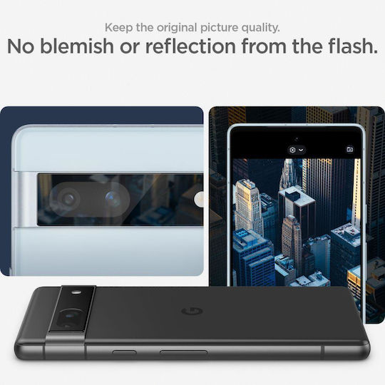 Spigen Glas.tR EZFit Optik Lens Camera Protection Tempered Glass Black for the Google Pixel 7A