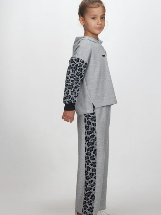Kids' Set with Pants Winter 2pcs Gray Animal
