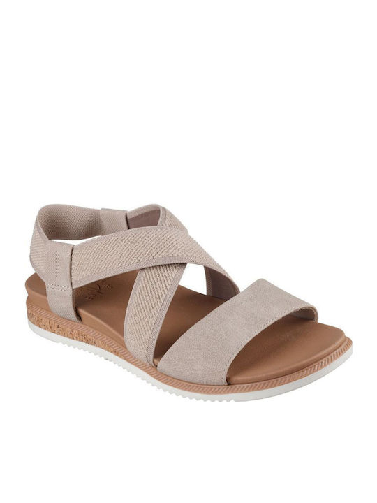 Bobs Desert Kiss Women's Flat Sandals in Beige Color