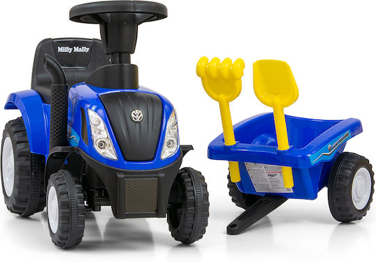 Kids Electric Ride On Tractor with Trailer Blue