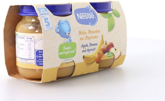 Nestle Πουρές Φρούτων-Λαχανικών Fruit Pot με Γεύση Mπανάνα, Mήλο & Bερίκοκο 250gr για 5+ Μηνών