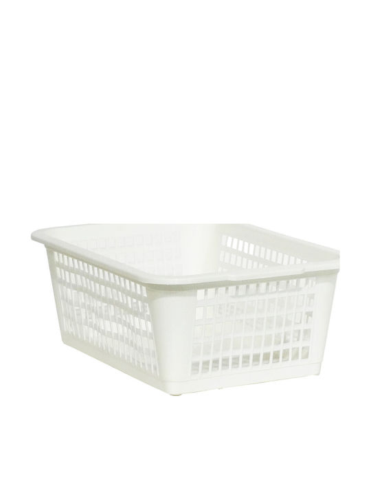 Viomes Coș de Depozitare Plastic Alb 25x33.5x14cm 1buc