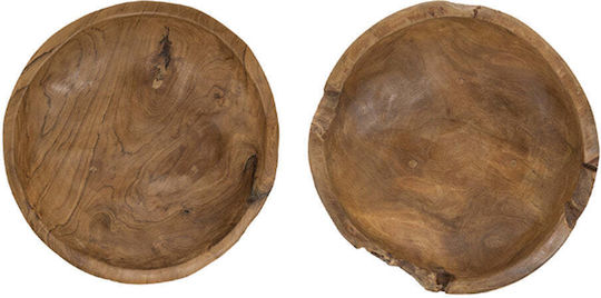 Artekko Servierschüssel Rund Hölzernes mit Durchmesser 20cm