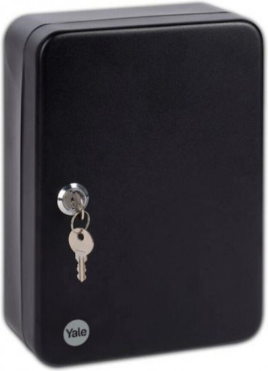 Yale Metallic Wall Key Holder 20 Hooks With Lock 16x8x20cm
