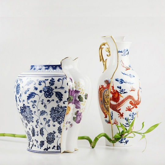 Seletti Декоративна ваза Порцелан Adelma Многоцветен 14x14x32.5см 1бр