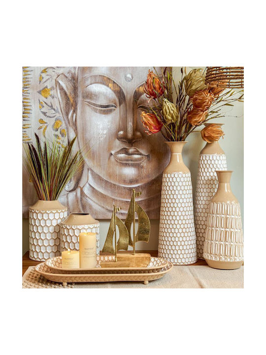 Vază de podea metalică Fylliana Fl362 culoare bej-alb 20x60cm