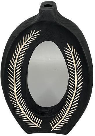Διακοσμητικό Βάζο Ξύλινο Μαύρο 26x7xΥ40cm