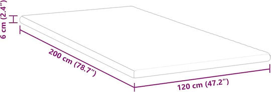 vidaXL Ανώστρωμα Ημίδιπλο Polyester 120x200x6εκ.