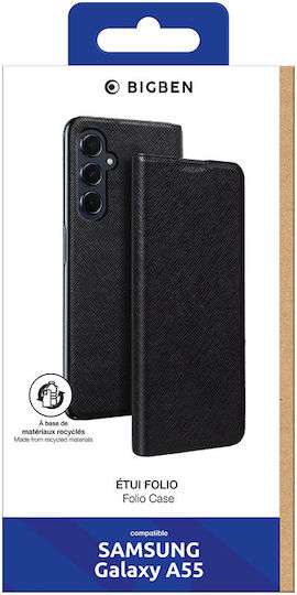 Husă Bigben Samsung Galaxy A55 Folio Stand Ediție Slot Card Neagră
