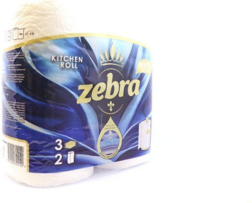 Zebra White Mega Küchenpapier 2 Rollen 3 Blätter