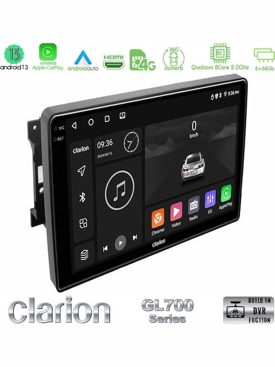 Clarion Auto-Audiosystem für Jeep Kommandant / Großer Cherokee / Patriot Dodge Nitro 2005-2011 (Bluetooth/USB/WiFi/GPS/Apple-Carplay/Android-Auto) mit Touchscreen 10"