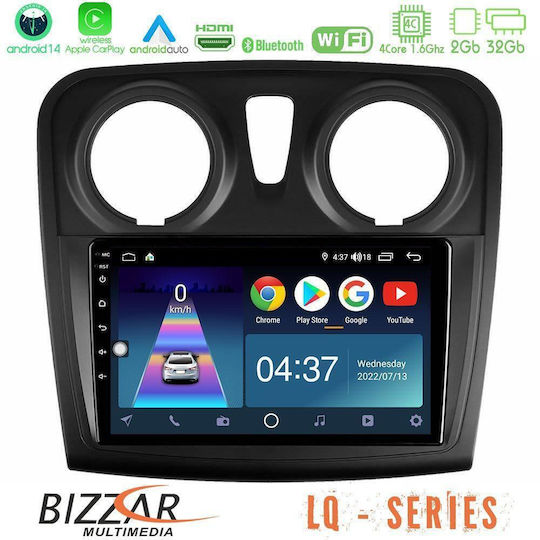 Bizzar Ηχοσύστημα Αυτοκινήτου για Renault Dokker Dacia Sandero / Dokker 2014-2020 (Bluetooth/USB/WiFi/GPS/Apple-Carplay/Android-Auto) με Οθόνη Αφής 9"