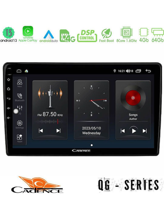 Cadence Ηχοσύστημα Αυτοκινήτου 2DIN (Bluetooth/USB/WiFi/GPS/Apple-Carplay/Android-Auto) με Οθόνη Αφής 9"