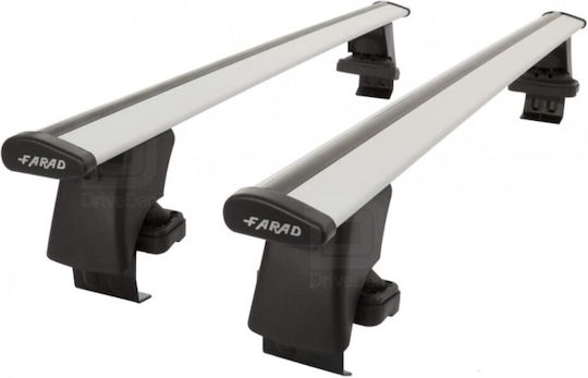 Farad Car Roof Bars Aluminum 120cm for Kia Venga 5D 2010+ Set with Roof Rack Legs and Lock Silver