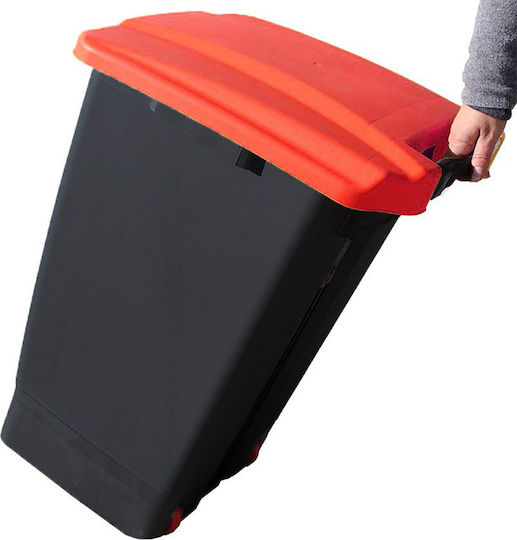 Plastic Coș de gunoi Deșeuri Coșuri de gunoi cu roți cu Pedală 50lt Negruț