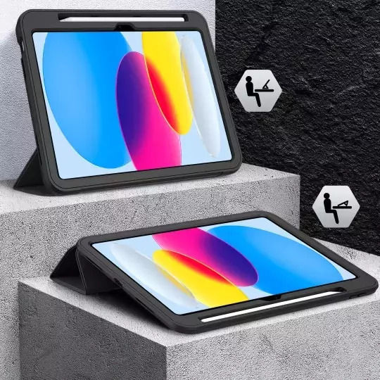 Tech-Protect Endurance Back Cover Rotativă Neagră (iPad 10,9” 10/2022, iPad 11” 11/2025)