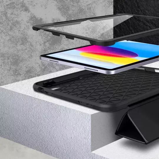 Tech-Protect Endurance Back Cover Rotativă Neagră (iPad 10,9” 10/2022, iPad 11” 11/2025)