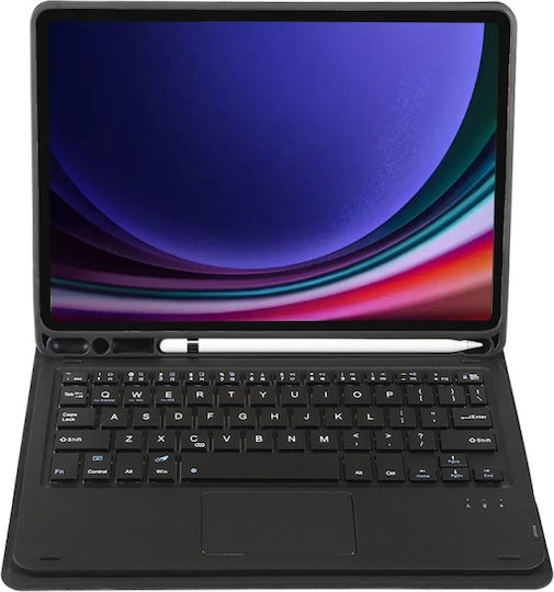 Touchpad Flip Cover με Πληκτρολόγιο στα Αγγλικά US Μαύρη (Galaxy Tab S9)