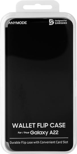 Samsung Case Galaxy A22 4g Folio Model Flip Wallet Card Holder Black