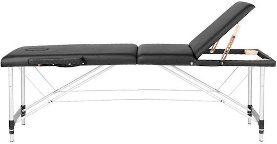 Salon Tech Aluminum Folding Black Massage and Physiotherapy Bed