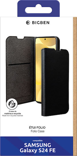 Bigben Handyhülle Galaxy S24 Fe Folio Brieftasche Stand Funktion Schwarz