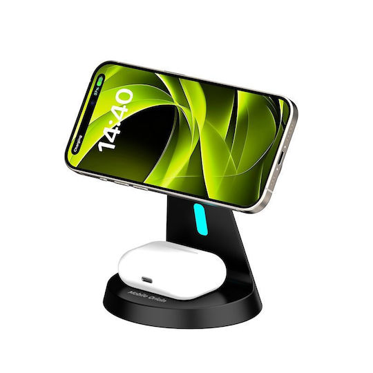Mobile Origin Ασύρματος Φορτιστής (Qi Pad) 15W Μαύρος