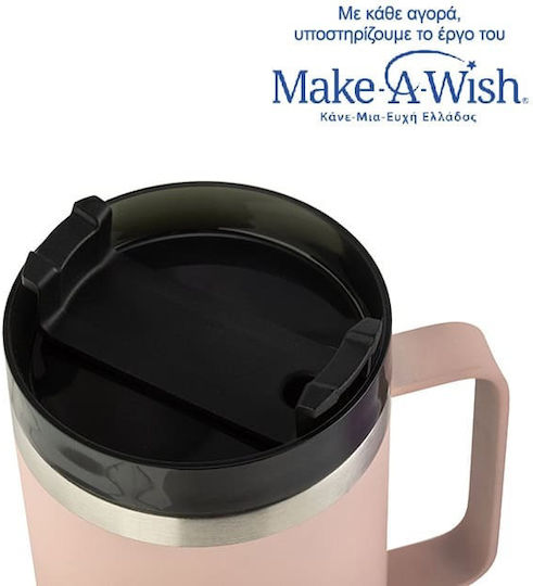 Nava "we Care" Glass Thermos Stainless Steel / Plastic 900ml Pink with Straw
