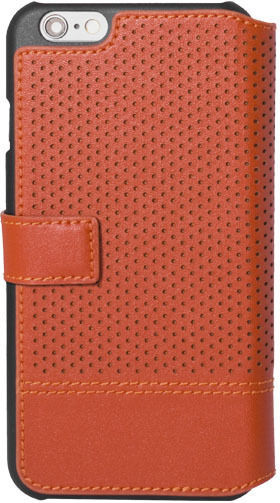 Façonnable Folio Case Iphone 6 Iphone 6s Micro Perforated Card Holder Orange