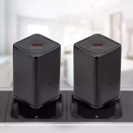 SBS Incarcator Fără Fir GaN Cu Port USB-C 65W Livrarea Energiei Negru (TRGAN1C65W)