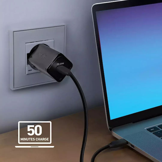 SBS Incarcator Fără Fir GaN Cu Port USB-C 65W Livrarea Energiei Negru (TRGAN1C65W)