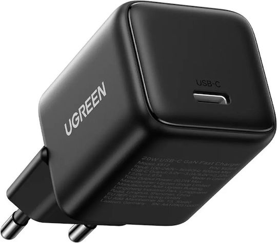 Ugreen Charger GaN with USB-C Port and Cable USB-C - USB-C 30W Power Delivery / Quick Charge 4.0 Blacks (X513)