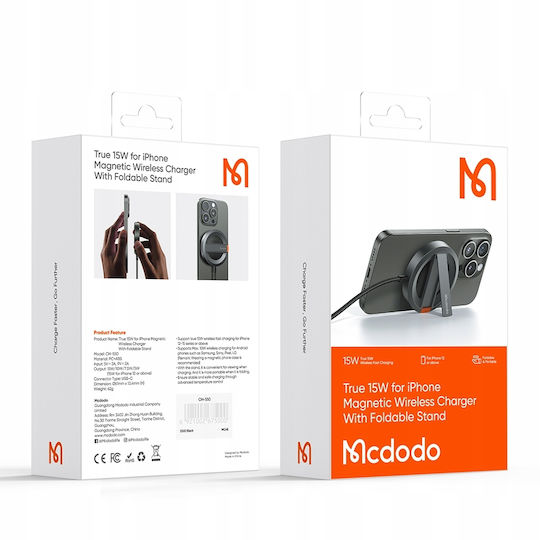 Mcdodo Încărcător Wireless (Qi Pad) 15W Negruς (CH-5500)