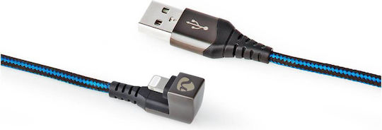 Nedis Lightning USB-A Плетен Кабел 1м 180° Конектор Игра Син