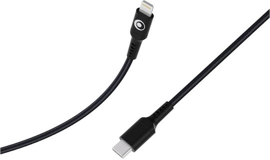 Bigben Connected Usb-c/lightning 3a Power Delivery 60w 1.2m Charging Transfer Cable Black